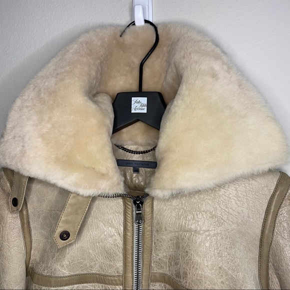 John Varvatos Shearling Aviator Jacket sz 40 - XS - Picture 2 of 10